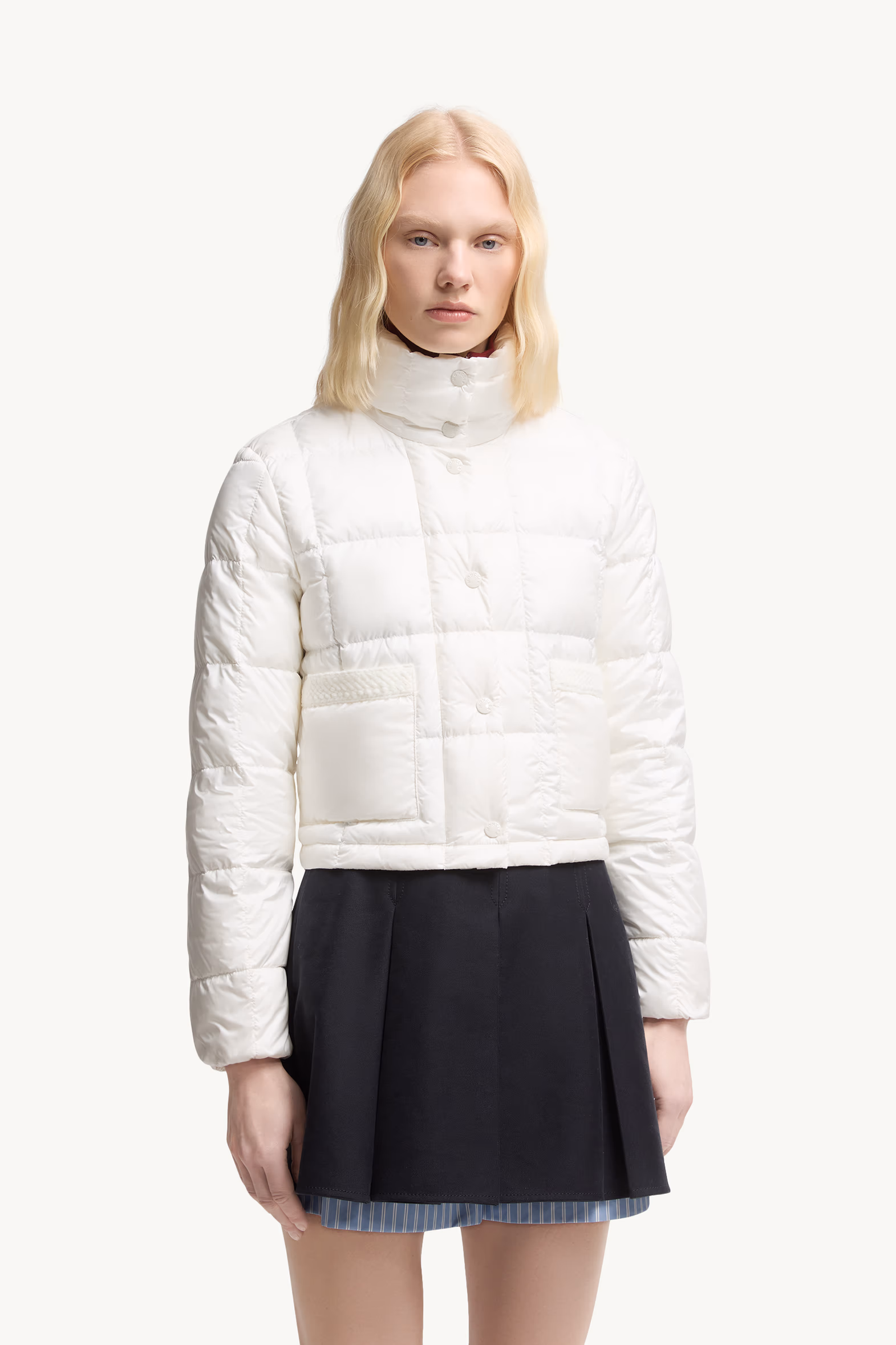 Jarcieu Braided Trim Short Down Jacket Women White Moncler 3